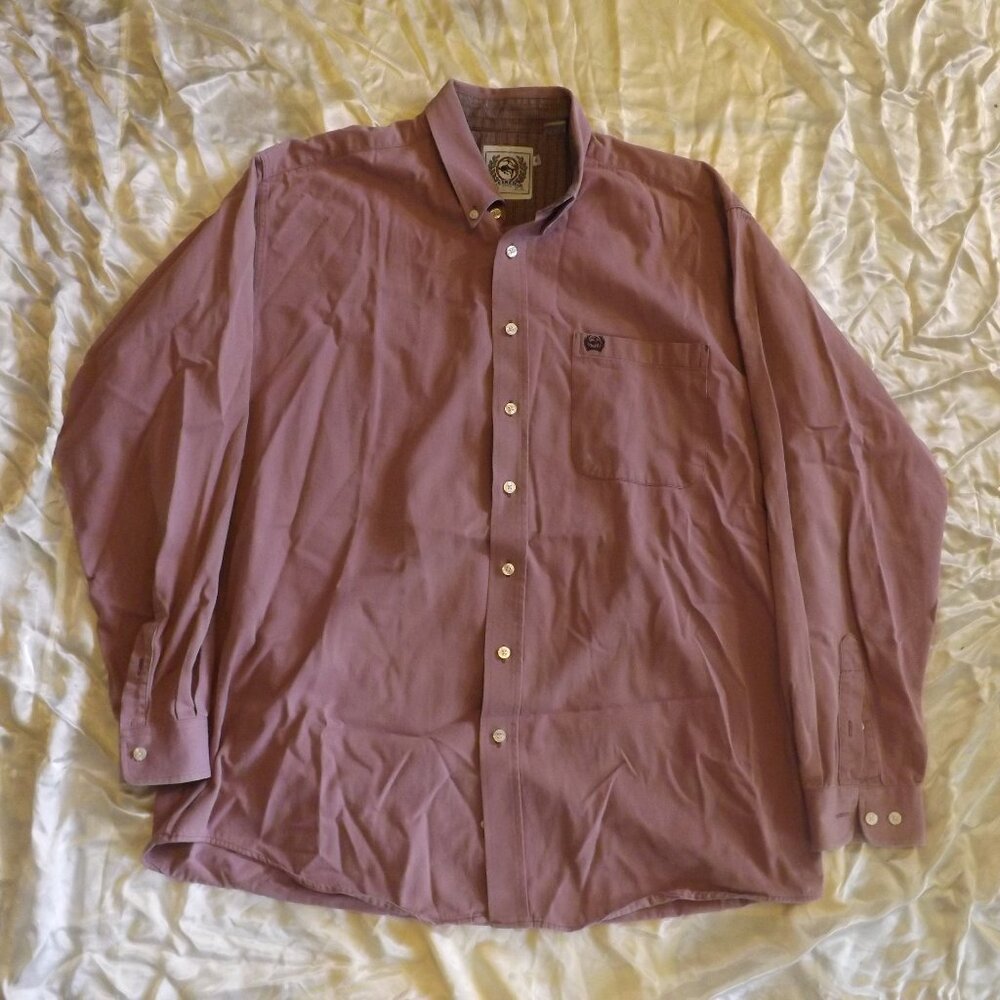 Cinch Western Wear Button-Down Shirt Mens Size XL Dusty Rose Long Sleeve